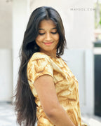 Mustard Tie & Dye Cotton Short Kurta