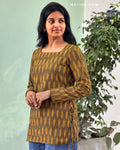 Olive Green Ikat Short Kurta