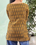 Olive Green Ikat Short Kurta