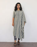Oslo Grey Self Design Jacquard Cotton Kurta