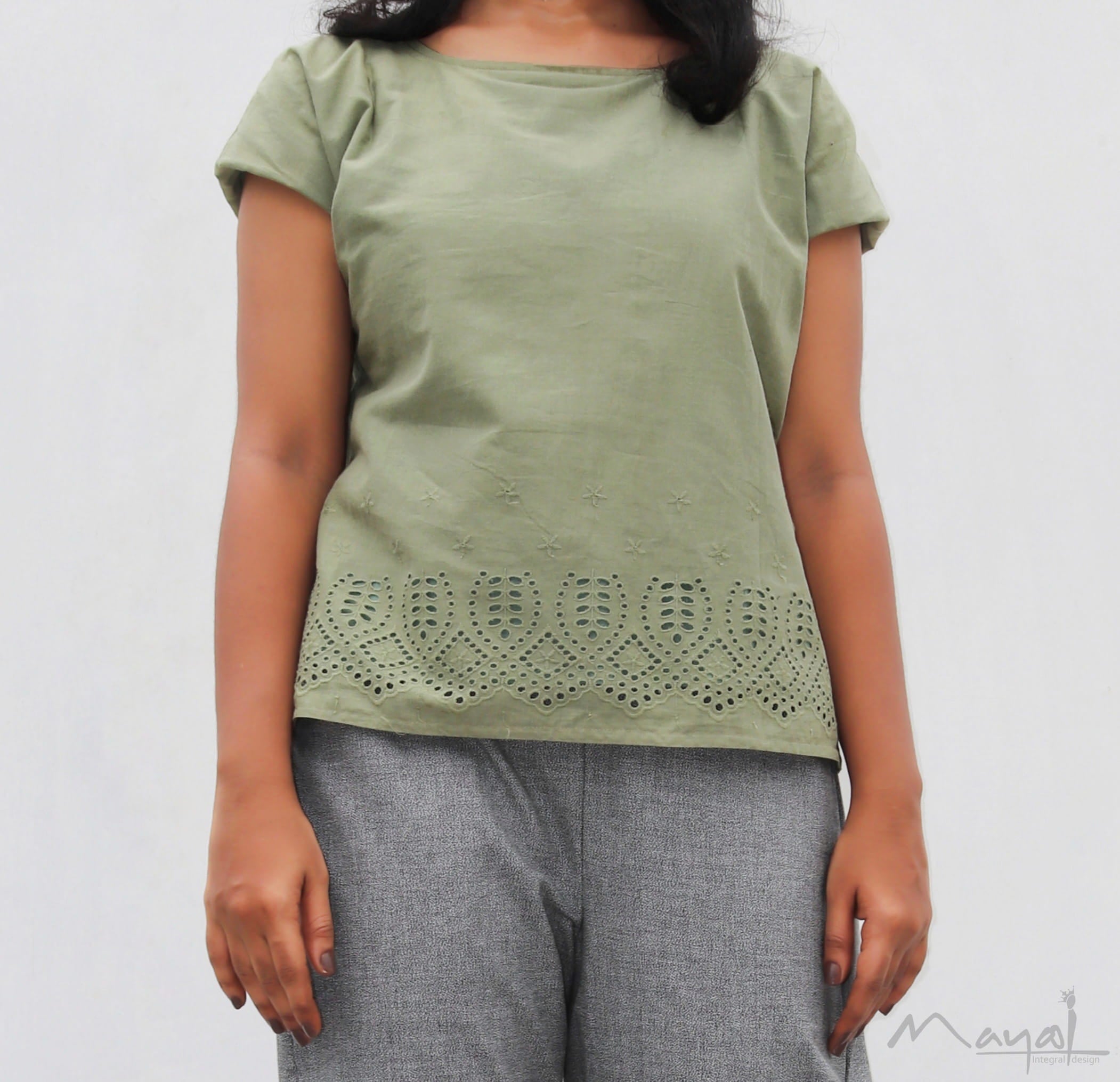 Olive Green Hakoba Short Top