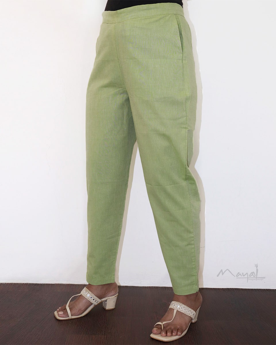 Mild Green Cotton Formal Fit Pant