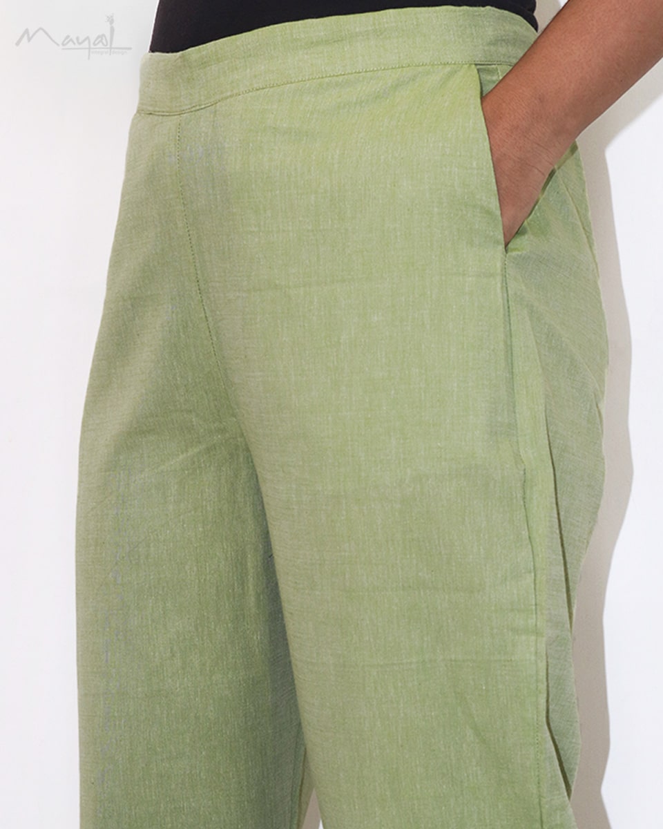 Mild Green Cotton Formal Fit Pant