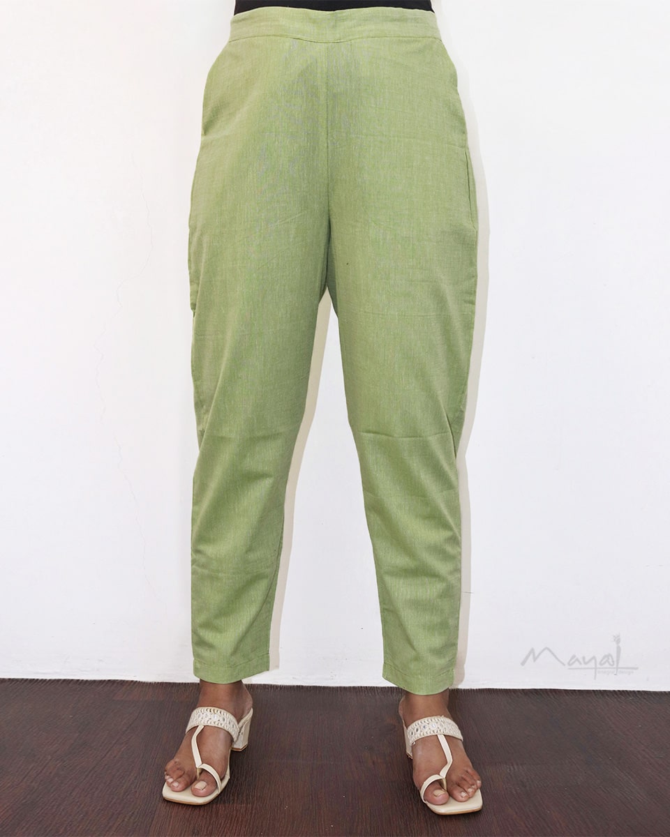 Mild Green Cotton Formal Fit Pant