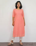 Peach Cotton Hakoba Kurta