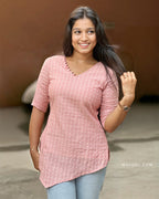 Peach Blossom Cotton Short Kurta
