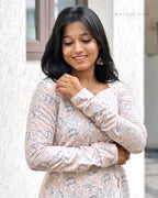Pastel Floral Cotton Short Kurta