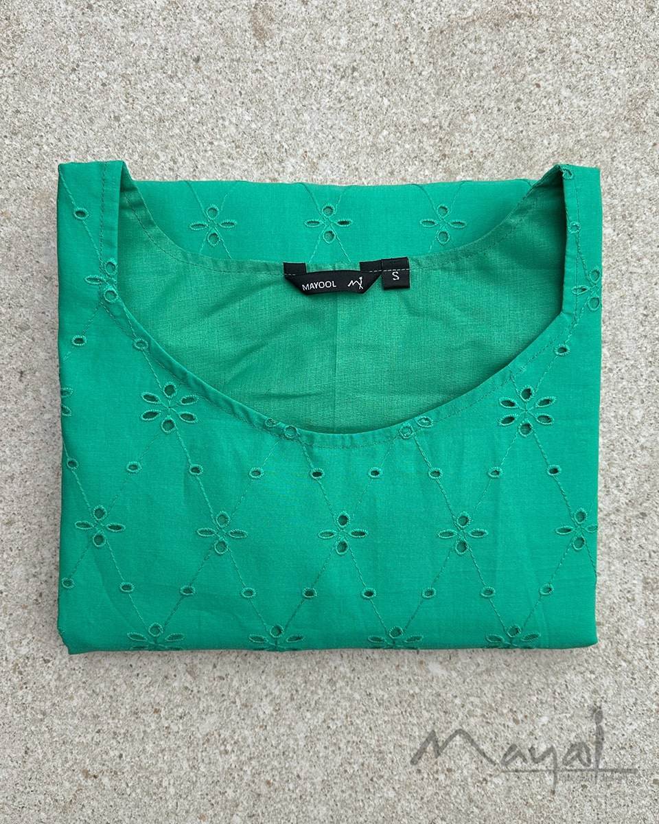Persian Green Cotton Hakoba Kurta