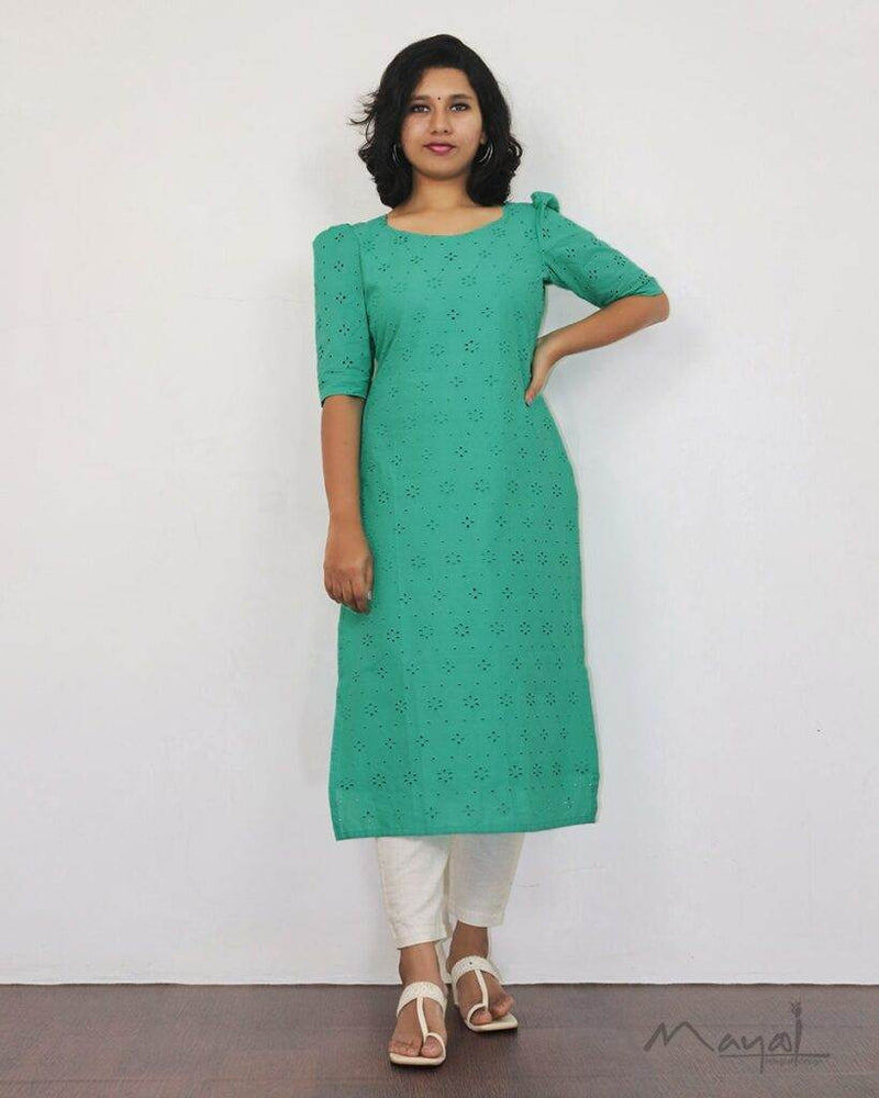 Persian Green Cotton Hakoba Kurta
