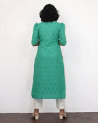 Persian Green Cotton Hakoba Kurta