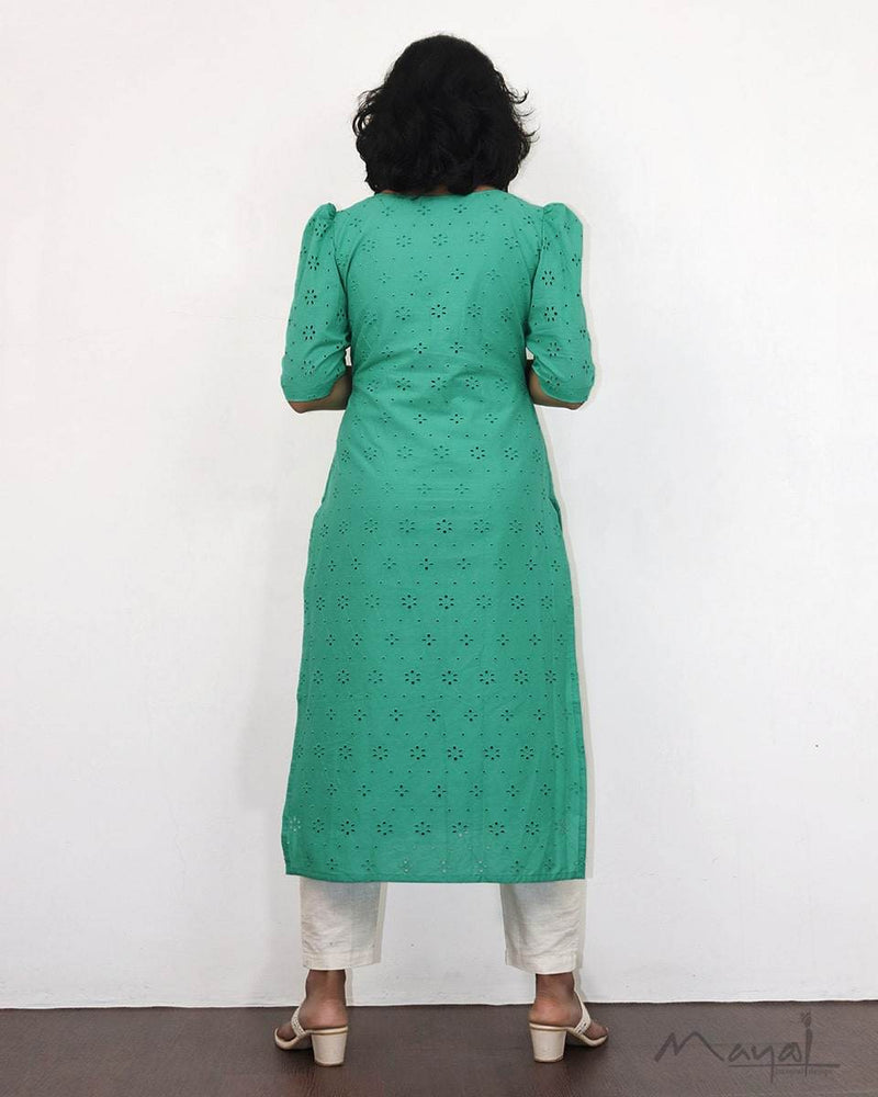 Persian Green Cotton Hakoba Kurta