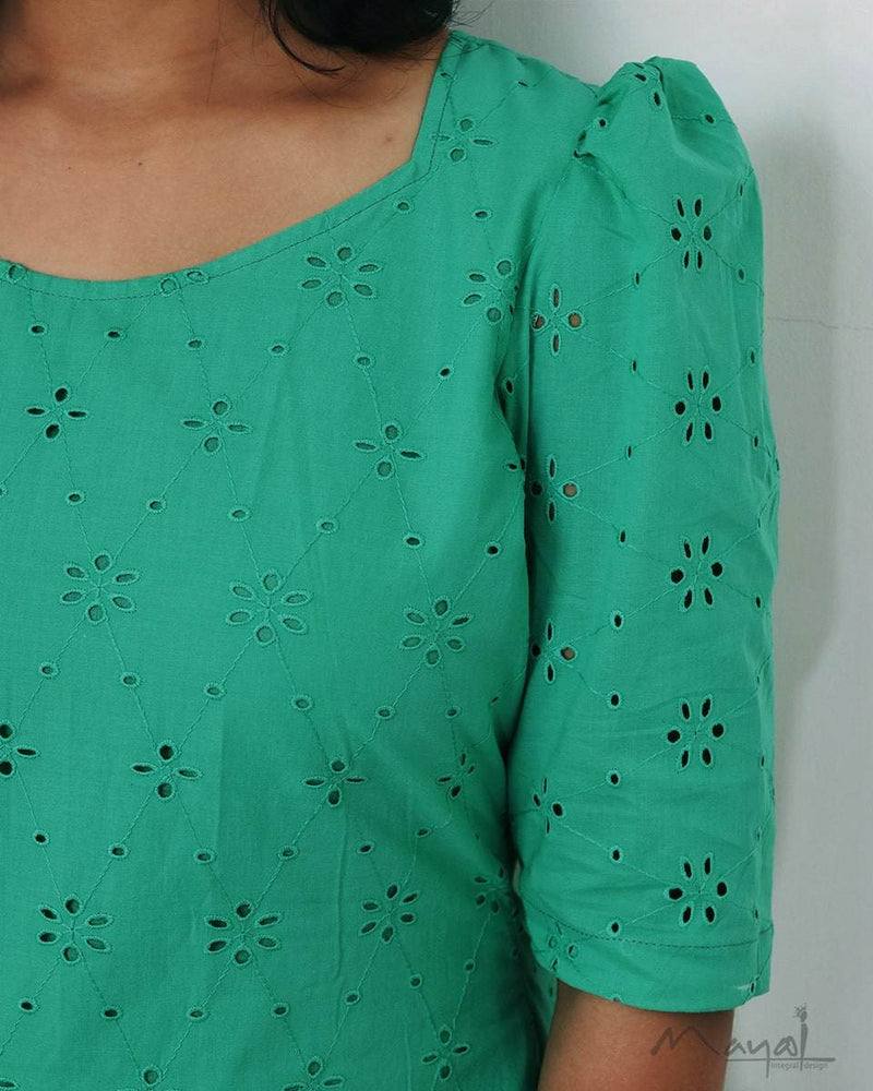 Persian Green Cotton Hakoba Kurta