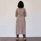 Almond Self Design Jacquard Cotton Kurta
