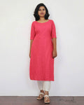 Pink Punch Cotton Hakoba Kurta