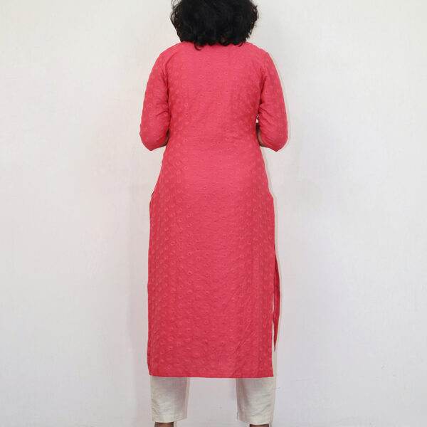 Pink Punch Cotton Hakoba Kurta