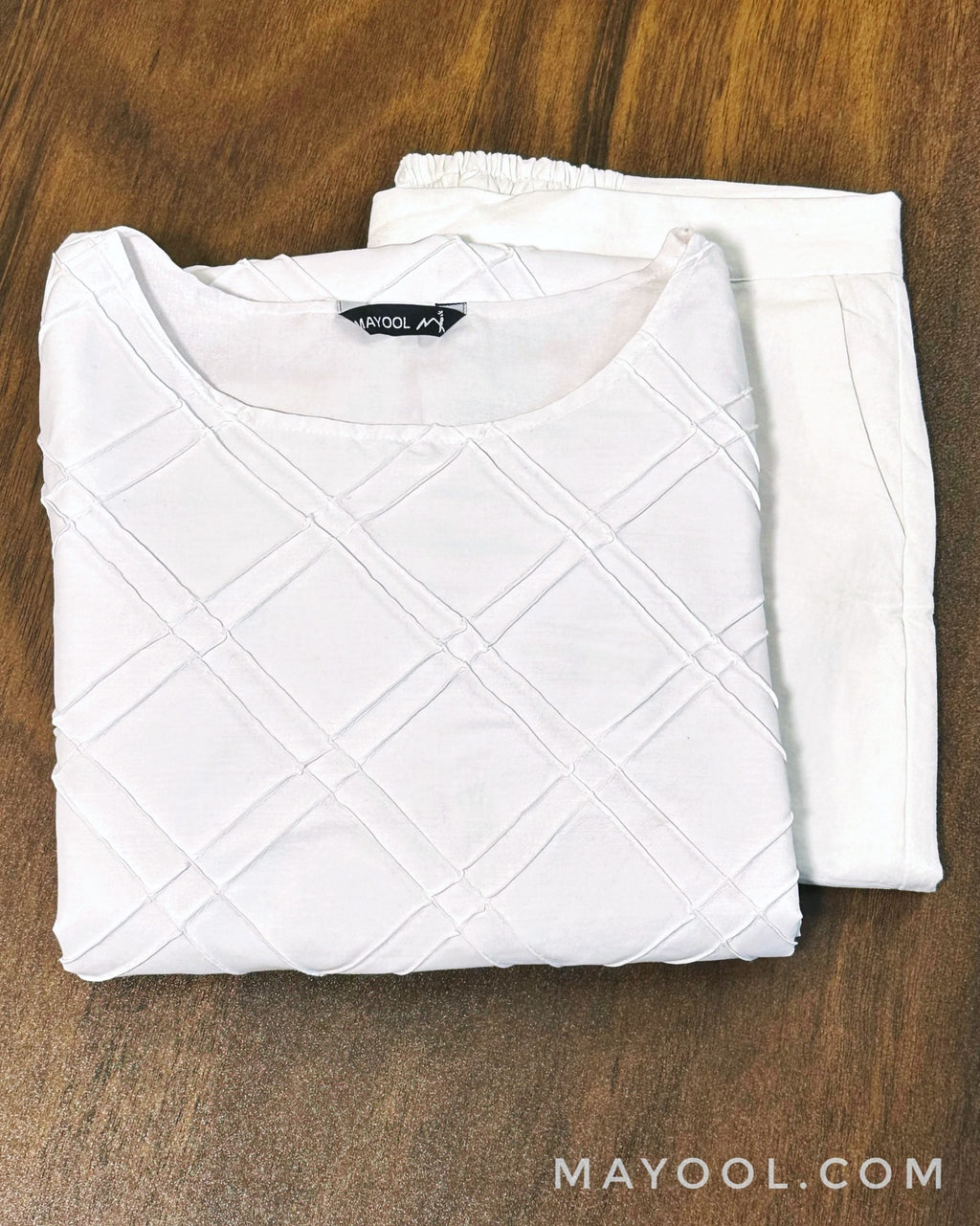 Pure White Pintuck Cotton Kurta