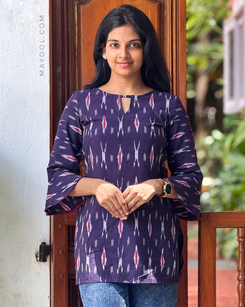 Purple Ikat Short Kurta