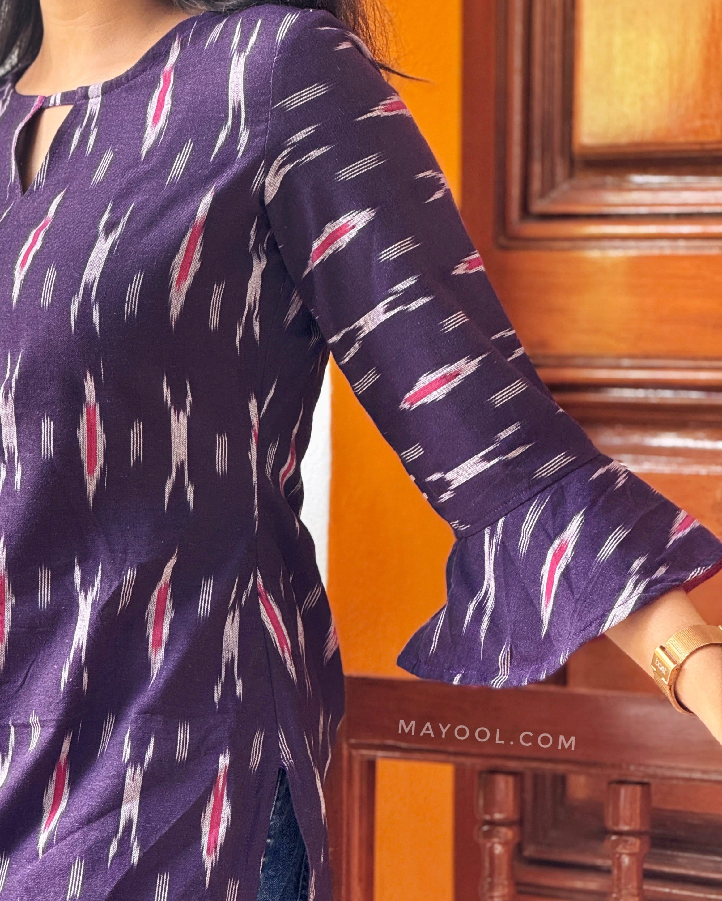 Purple Ikat Short Kurta