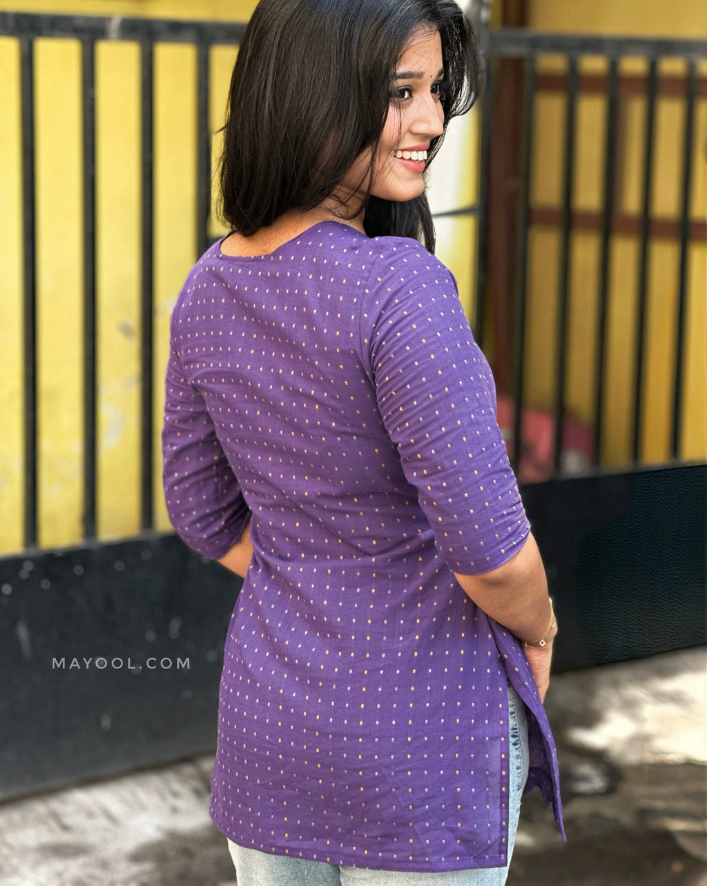 Purple Affair Cotton Short Kurta