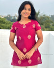 Rani Pink Silk Cotton Short Kurta