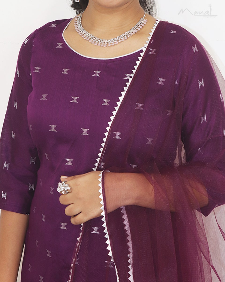 Raspberry Purple Silk Cotton Kurta