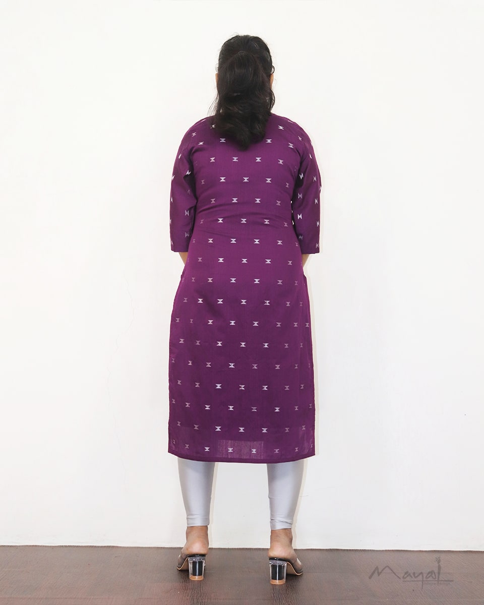 Raspberry Purple Silk Cotton Kurta