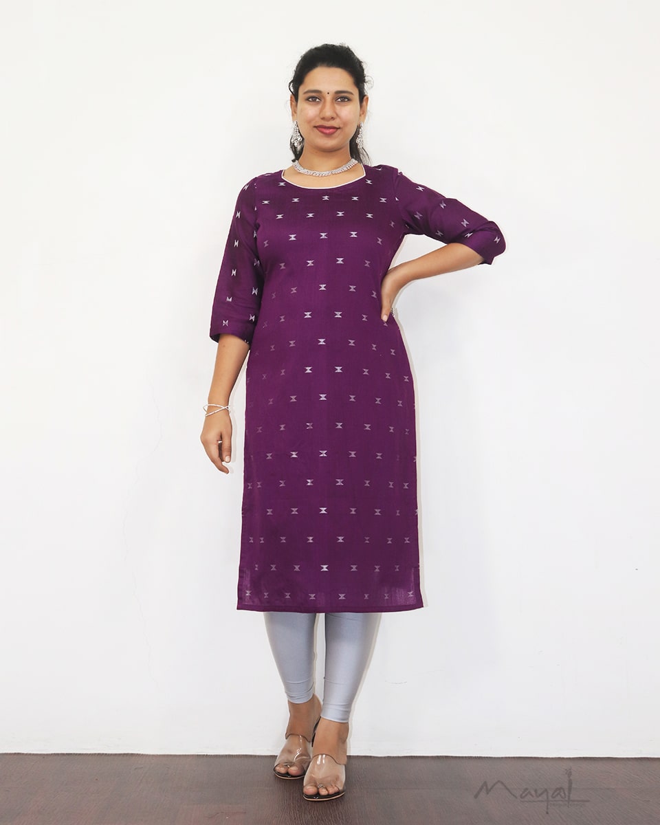 Raspberry Purple Silk Cotton Kurta
