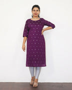 Raspberry Purple Silk Cotton Kurta