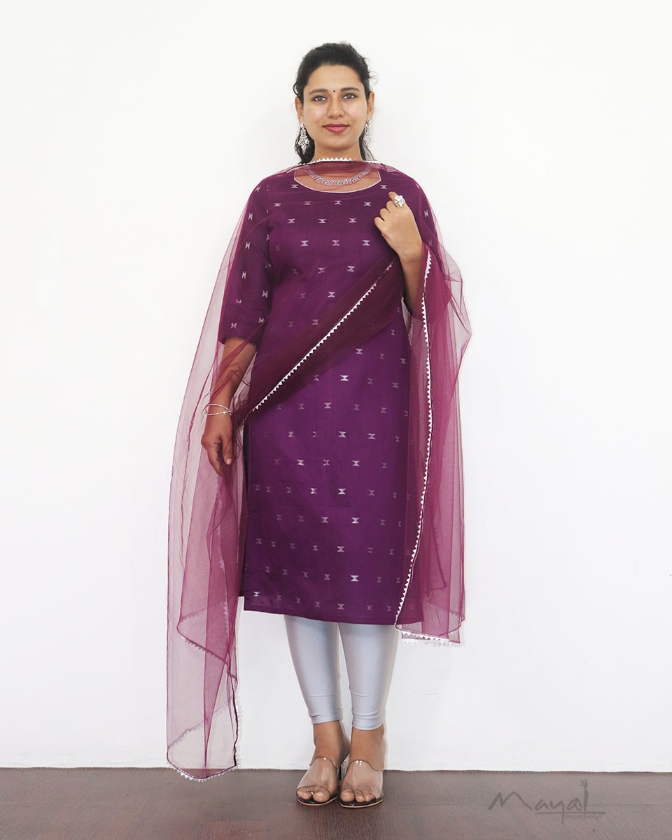 Raspberry Purple Silk Cotton Kurta