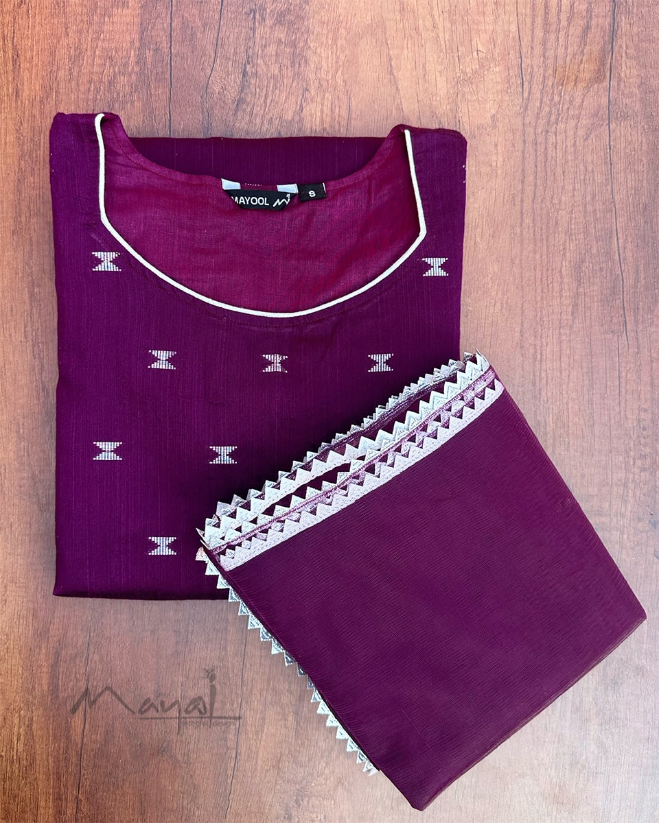 Raspberry Purple Silk Cotton Kurta
