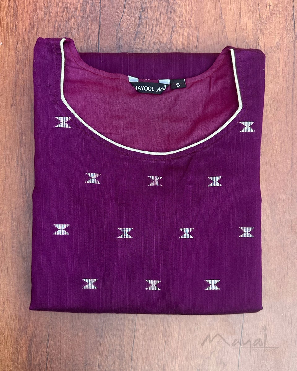 Raspberry Purple Silk Cotton Kurta