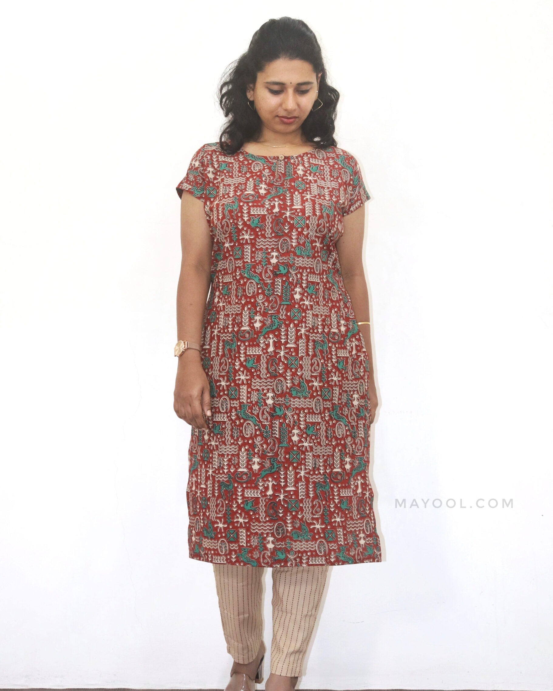 Red Kalamkari Cotton Kurta