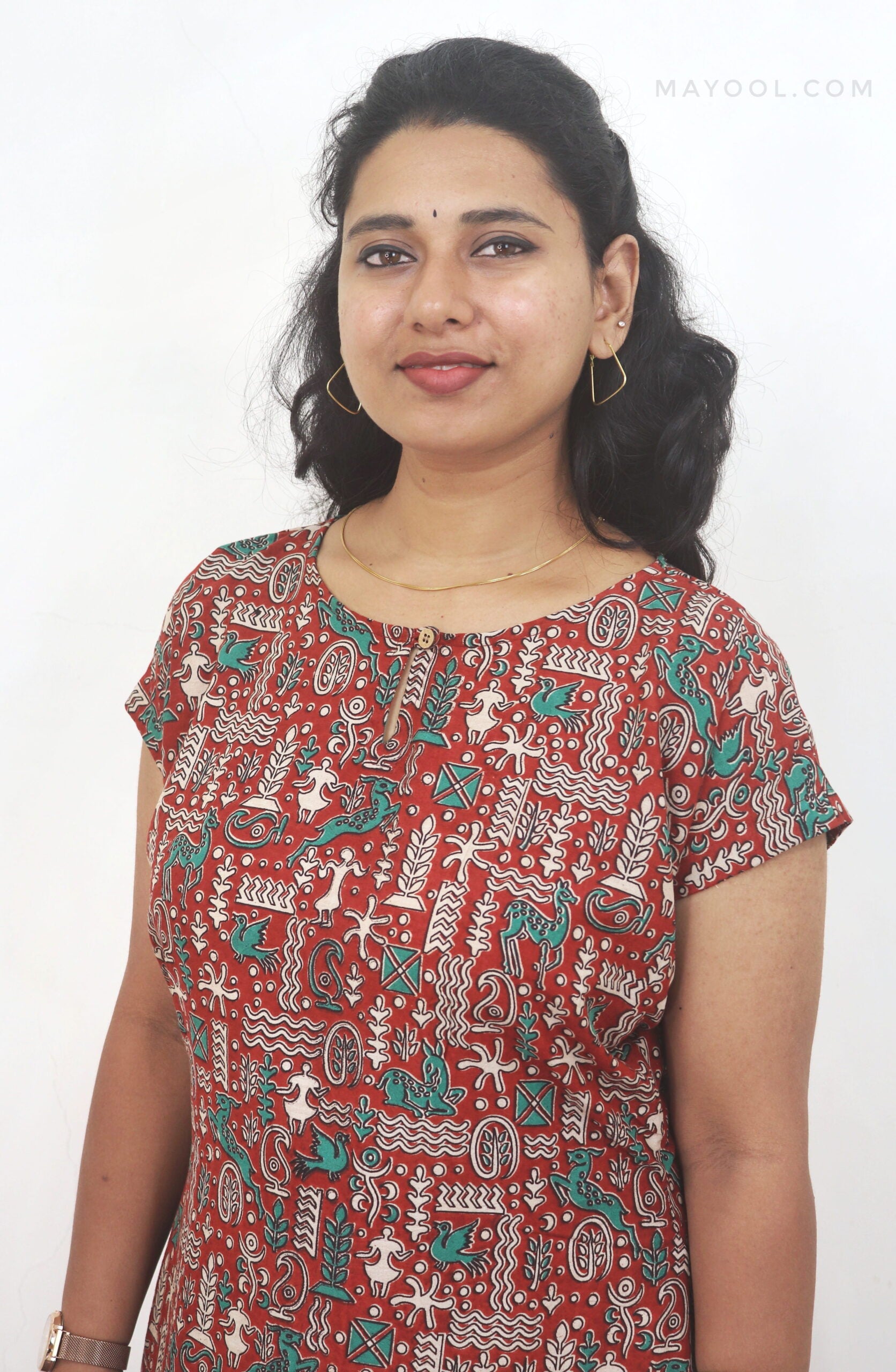 Red Kalamkari Cotton Kurta