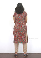Red Kalamkari Cotton Kurta