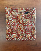 Brick Red Printed Cotton Short Kurta
