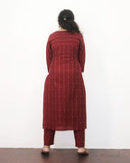 Royal Maroon Handloom Cotton Kurta