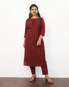 Royal Maroon Handloom Cotton Kurta