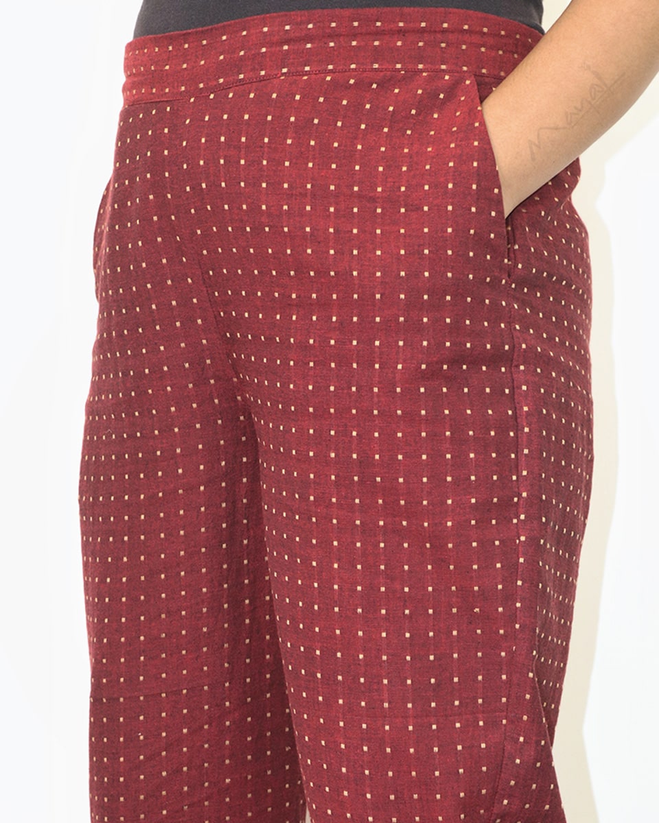 Royal Maroon Handloom Cotton Kurta