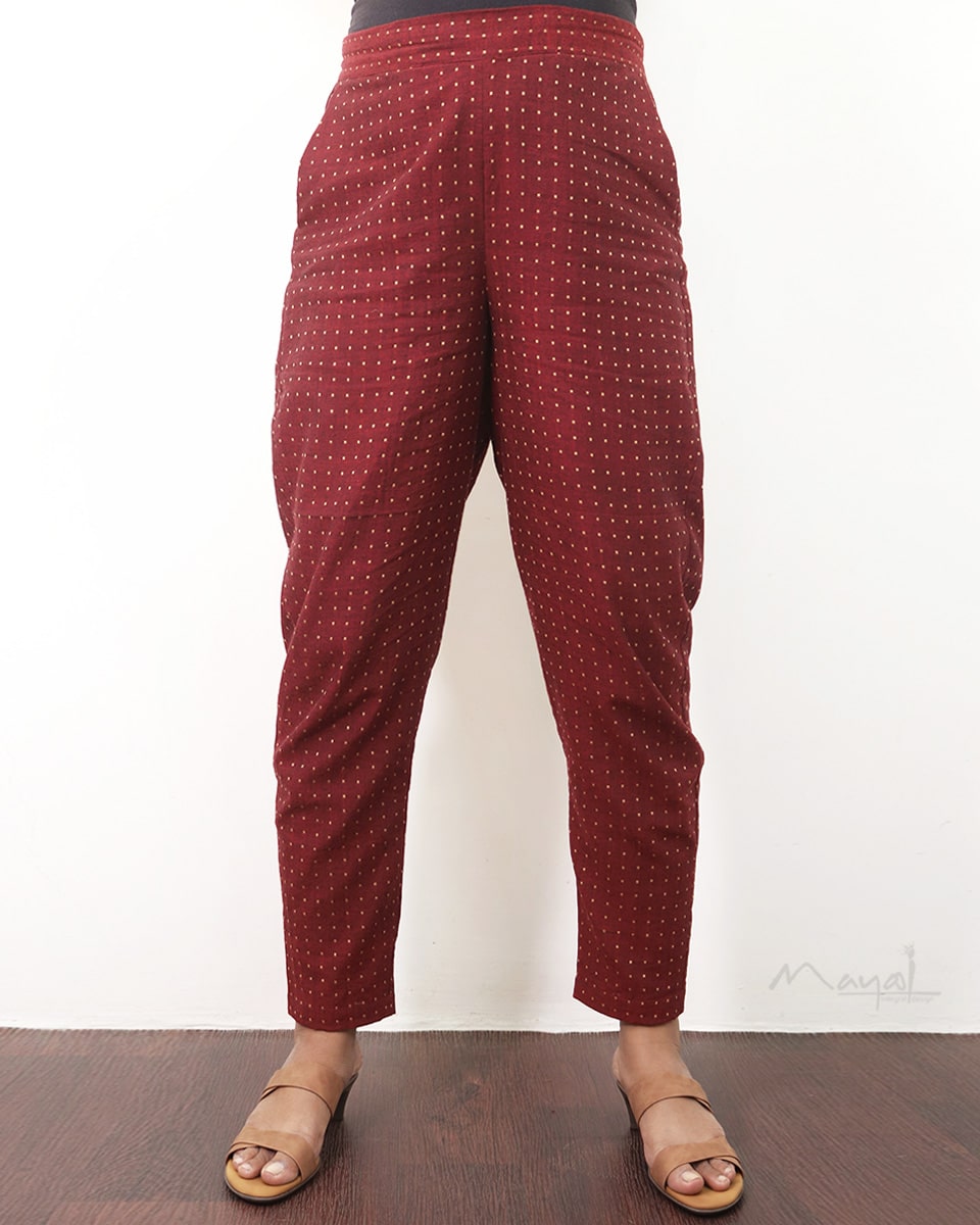 Royal Maroon Handloom Cotton Kurta