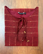 Royal Maroon Handloom Cotton Kurta