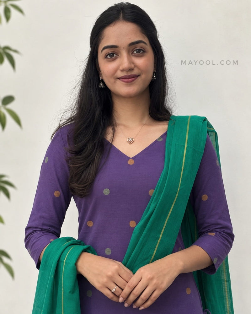 Royal Purple Cotton Kurta