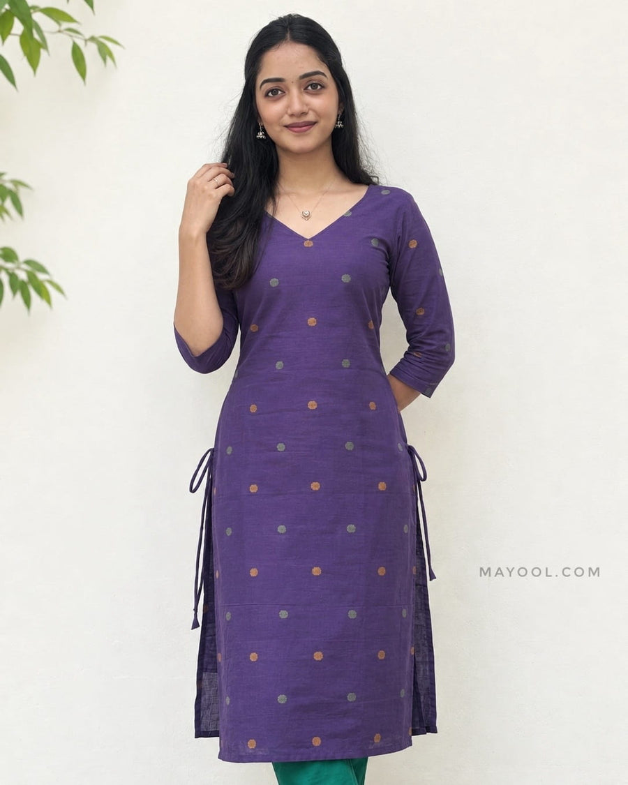 Royal Purple Cotton Kurta