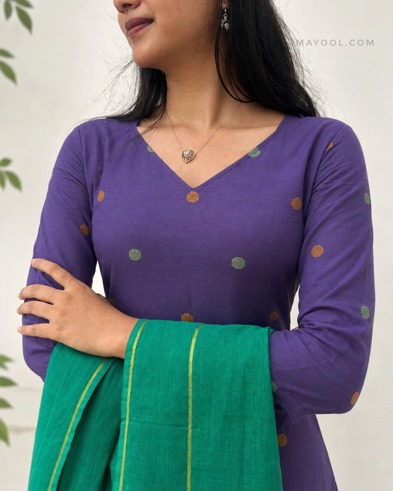 Royal Purple Cotton Kurta