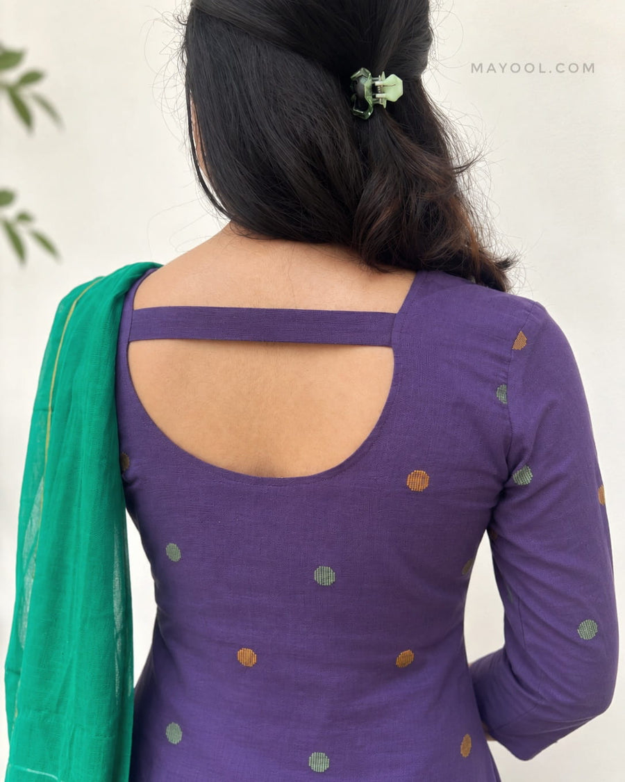 Royal Purple Cotton Kurta
