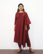 Royal Maroon Handloom Cotton Kurta