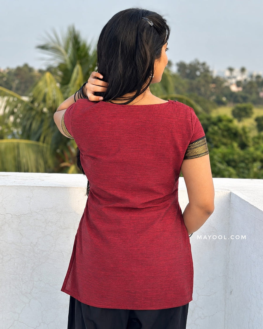 Ruby Red Traditional Short Kurta