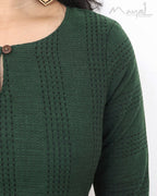 Sacramento Green Jacquard Stripe Cotton Kurta