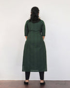 Sacramento Green Jacquard Stripe Cotton Kurta