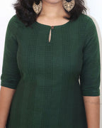 Sacramento Green Jacquard Stripe Cotton Kurta