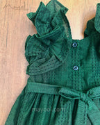 Sacramento Green Cotton Kids Frock